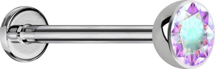 Produktbild Star Piercing Micro Threadless Labret silber Halbkugel mit Kristall multicolor (ohne Messing, Titan)