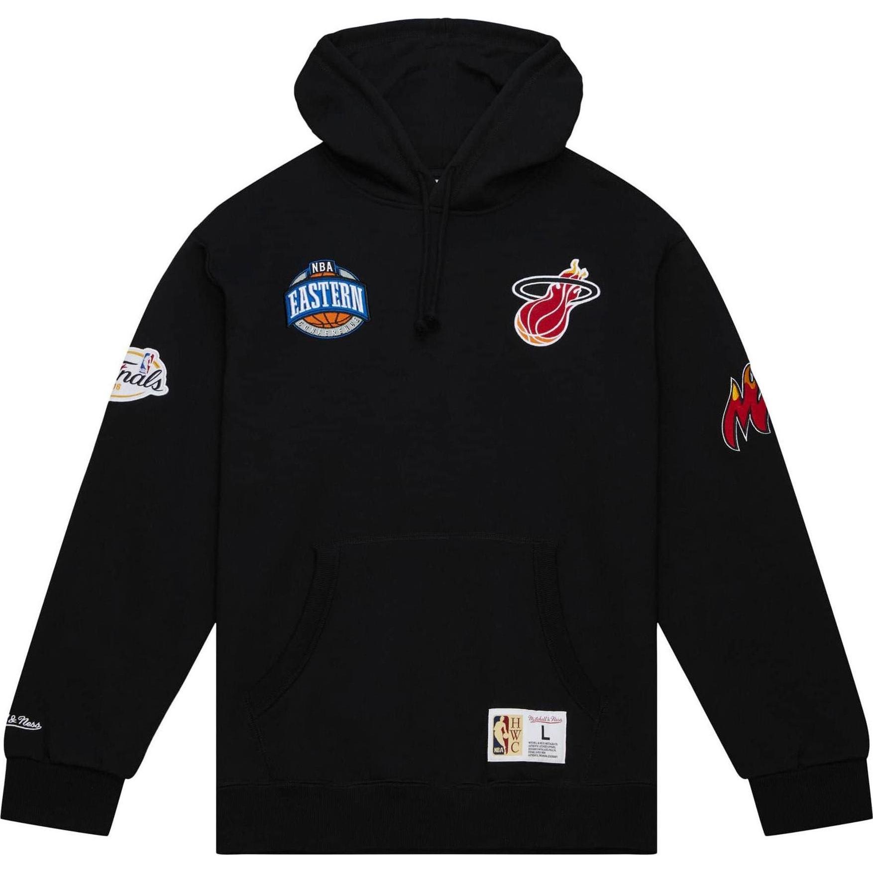 Mitchell & Ness, Herren, Pullover, Hoody - HOMETOWN CITY Miami Heat - S, Schwarz, (S)