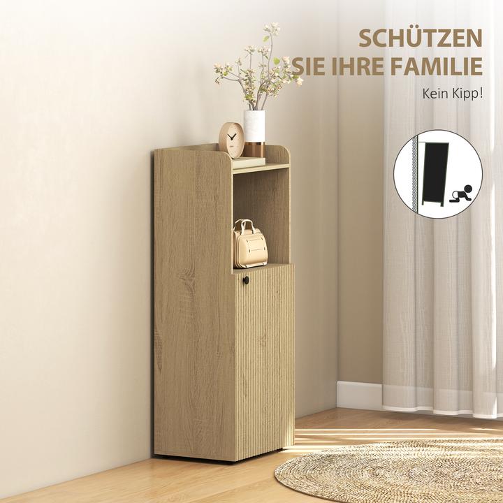 Actual product image Homcom Badezimmerschrank Spanplatte, MDF Eiche (31 x 31 x 104 cm)