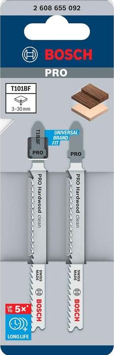 Actual product image Bosch Professional Zubehör PRO Hardwood clean T101BF jigsaw blade, 100 mm, 2 pcs.
