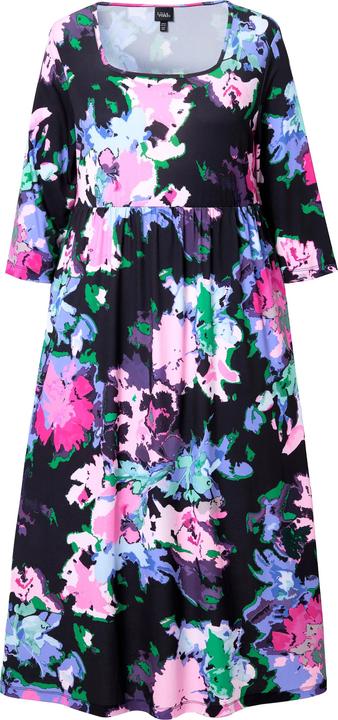 Produktbild Ulla Popken Jerseykleid, A-Linie, Carree-Ausschnitt, 3/4-Arm, Taschen (62)
