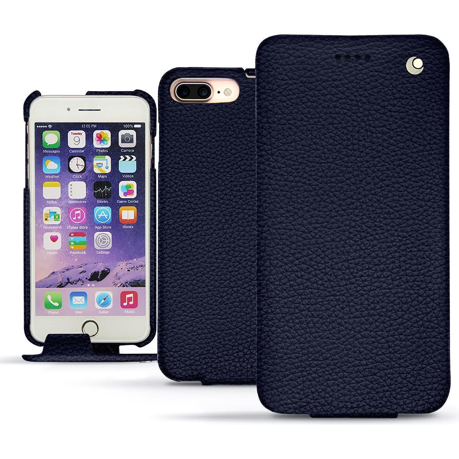 Noreve Lederschutzhülle vertikal (Apple iPhone 7 Plus), Smartphone Hülle, Schwarz, Violett