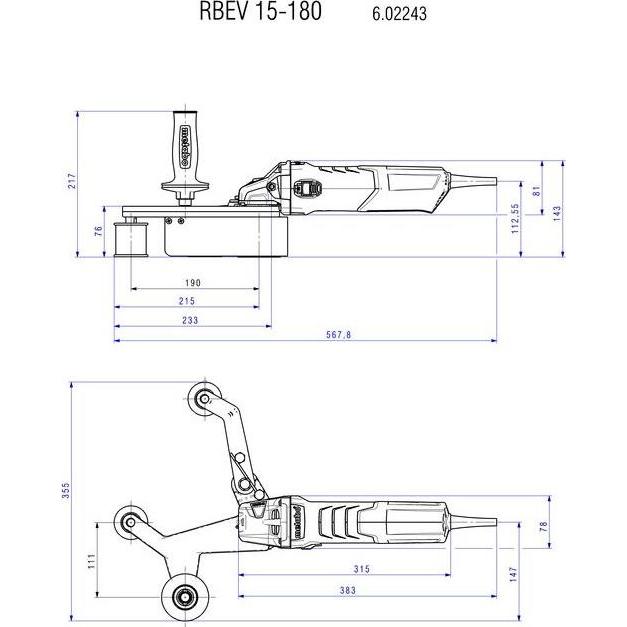 Thumbnail - Metabo, Schleifmaschine + Poliermaschine, 602243500 Rohrbandschleifer RBE 15-180 Set Stahlblech-Tragkasten (Rohrbandschl...