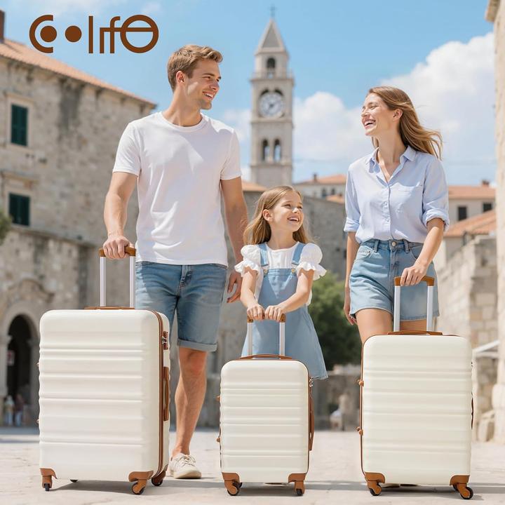 Actual product image Coolife 3-teiliges Hartschalen-Koffer-Set mit TSA-Schloss und Rollen (38 l)