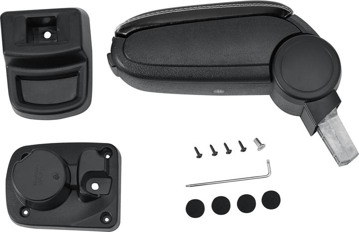 Produktbild Pro-Tec Mittelarmlehne Opel Corsa F mit Staufach Kunstleder Schwarz mit weissen Nähten