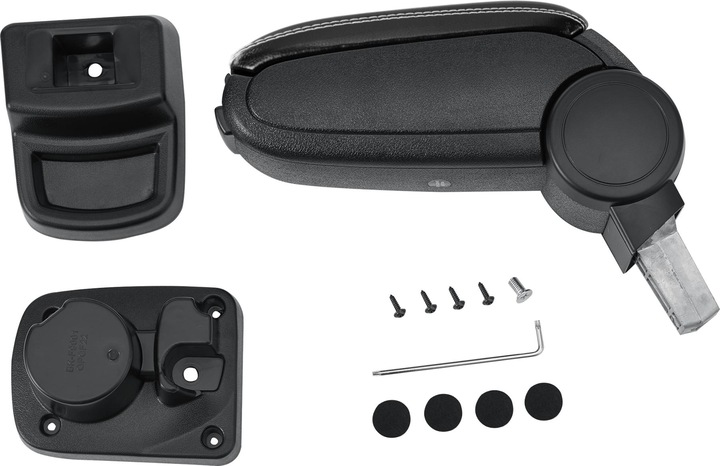 Actual product image Pro-Tec Centre armrest Opel Corsa F with storage compartment imitation leather black with white stitching