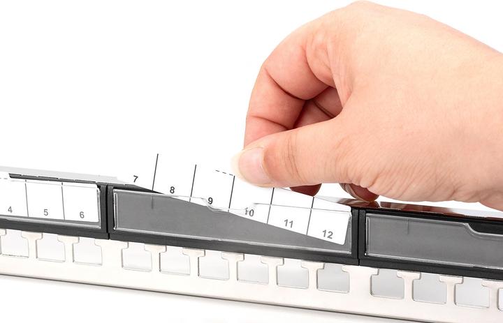 Actual product image Digitus Modular galvanised patch panel, shielded, 24-port, blank, 1U, rack mount, black RAL 9005