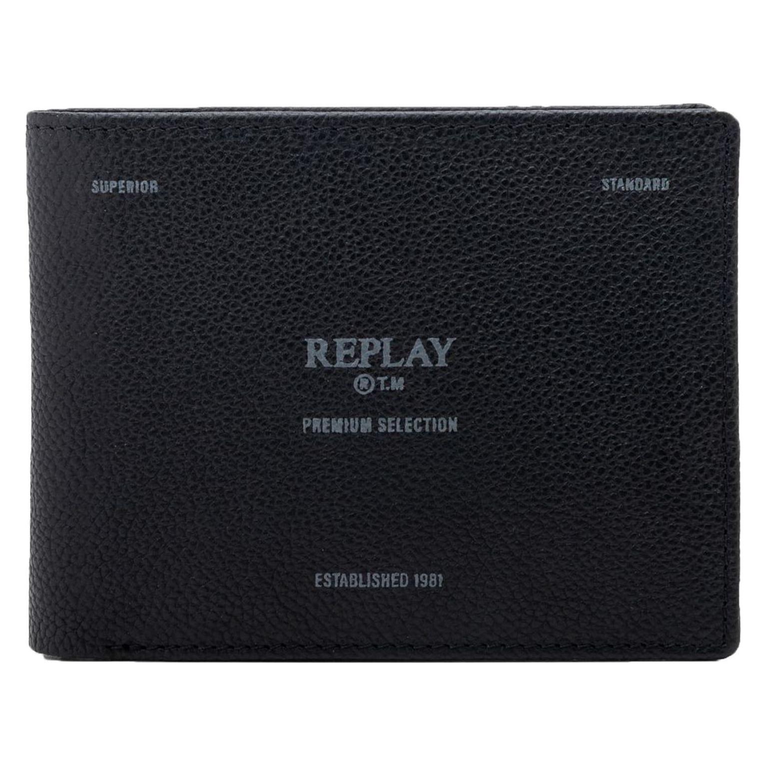 Replay, Herren, Portemonnaie, Wallet, Schwarz