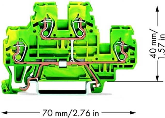 Produktbild Wago Doppelstockklemme 2,5mm2 gelb/grün