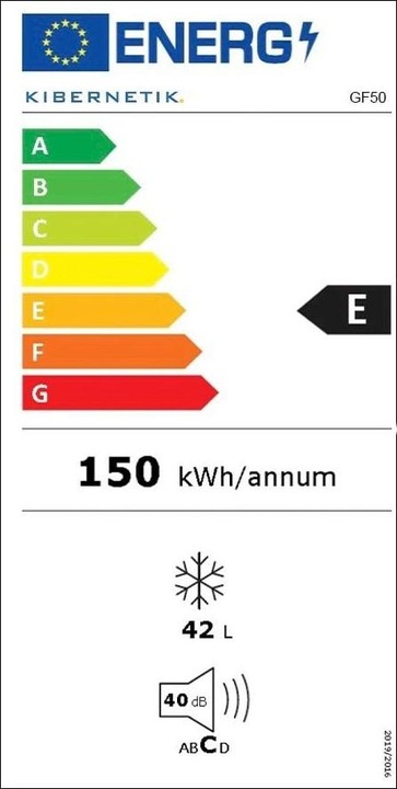 Energie-Label Kibernetik Gefrierschrank GF50 (Freistehend, 42 l)