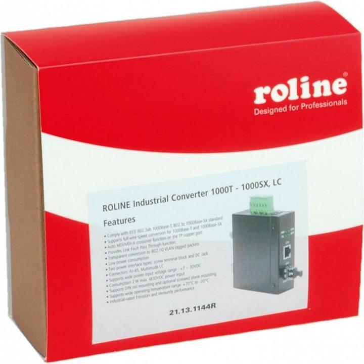 Actual product image Roline Industrial converter RJ-45, FO 1000SX/LC