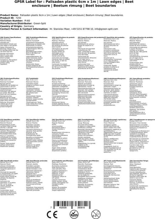 Produktbild Green Split Palisaden Kunststoff 6cm x 1m (100 cm)