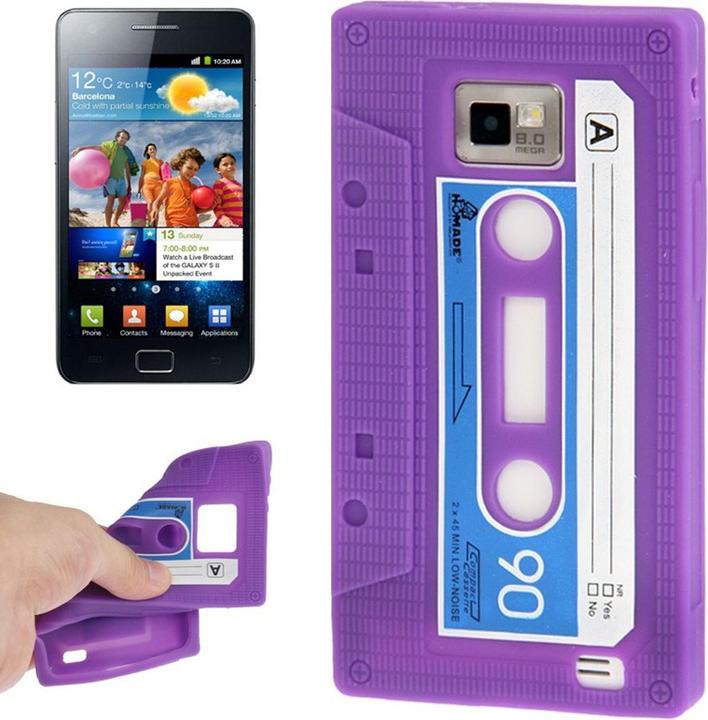 Produktbild König Design Silikon Hülle Retro Kassette für Samsung Galaxy S2 i9100 lila (Samsung Galaxy S2 I9100)