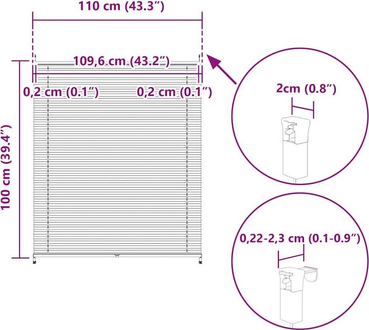 Image du produit vidaXL Rollos (110 x 100 cm)