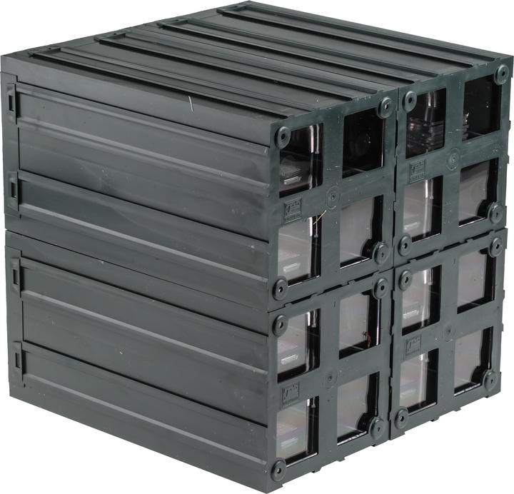 Rs Pro Plastic drawer magazine Transparent, 8 drawers, 208mm x 208mm x 222mm