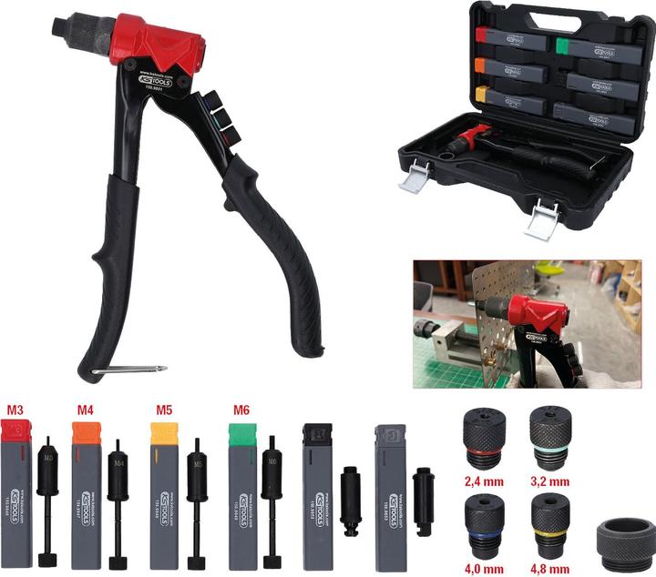 Actual product image KS Tools 3 in 1 hand riveter set, 12 pcs.