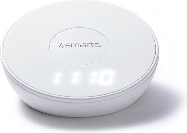 Immagine prodotto 4smarts Caricabatterie senza fili VoltBeam N8 15W con orologio LED lampada bianca
