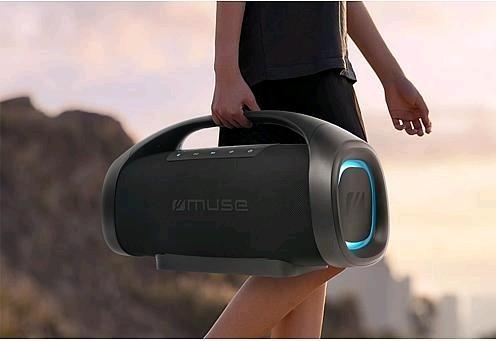Actual product image Muse Portable Bluetooth Speaker Splash Proof, Black (10 h, Rechargeable battery operated)