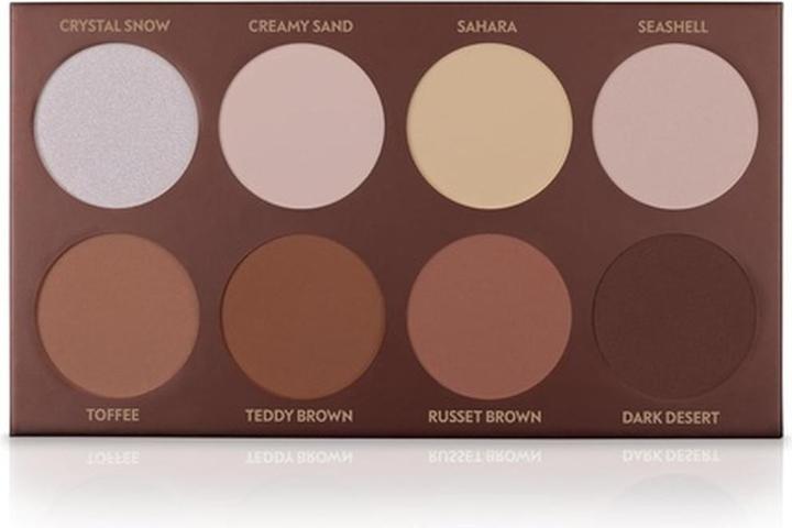 Actual product image Luvia Cosmetics Professional Contour Palette 8 Colours Powder Kit Contour Highlight Set Make-Up Vegan Cruelty Free C (Nude, Highlighter, 150 g)