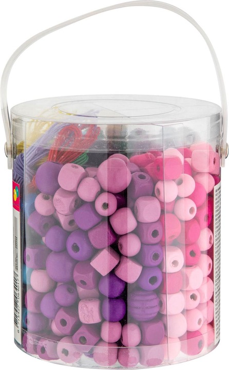 Actual product image Grafix Bucket with wooden beads, 250gr.