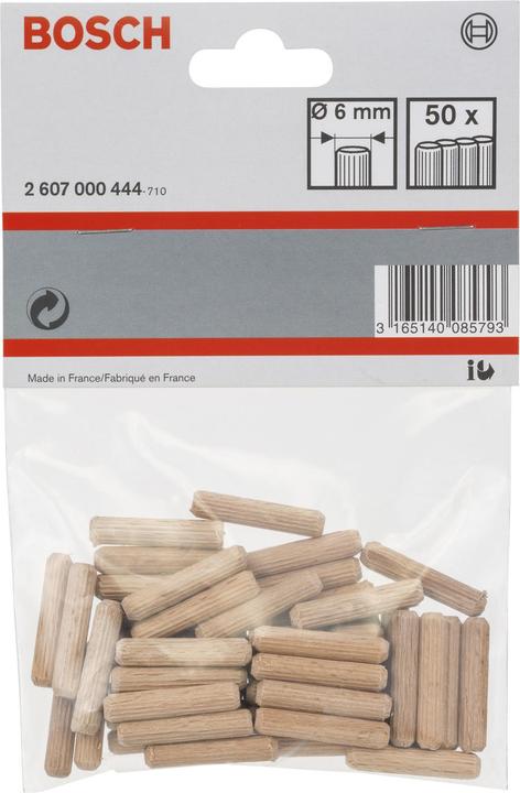 Produktbild Bosch Professional Zubehör Holzdübel 6 mm, 30 mm, 50er-Pack (50 Stk.)