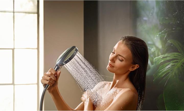 Produktbild hansgrohe Verstellbare Handbrause mit 3 Sprühstrahlen, Regen- und Massagefunktion, einfach zu installieren (3 Strahlarten)