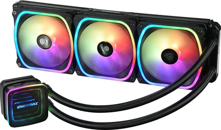 Actual product image Enermax AQUAFUSION ADV ARGB 360 AIO CPU water cooling Intel LGA1700 AM5 Ready 350W+ TDP 3x 120mm PW