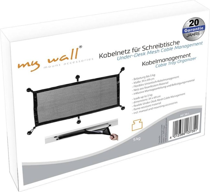 Produktbild myWall My Wall Untertisch Kabelmanagement Schwarz (Tisch)