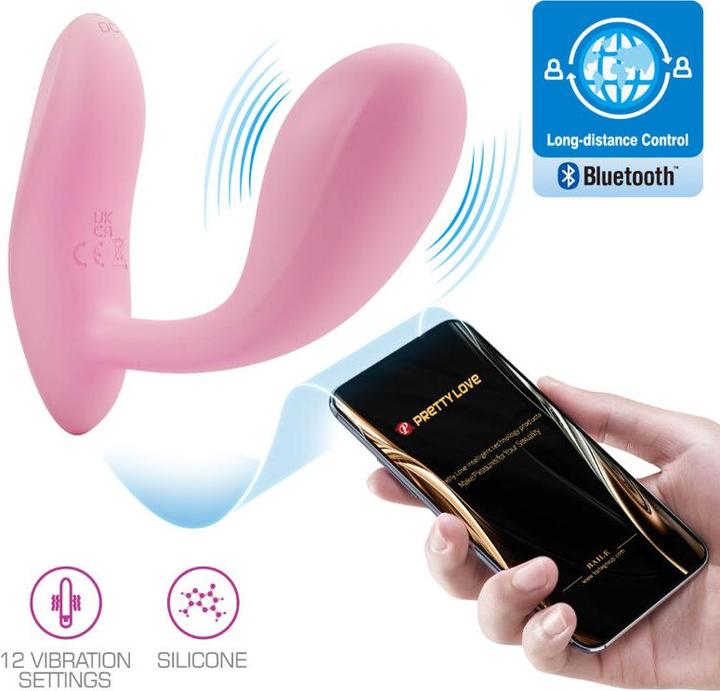 Actual product image Baile Pretty Love - Baird G-Spot 12 Vibration Settings Rechargeable Pink App
