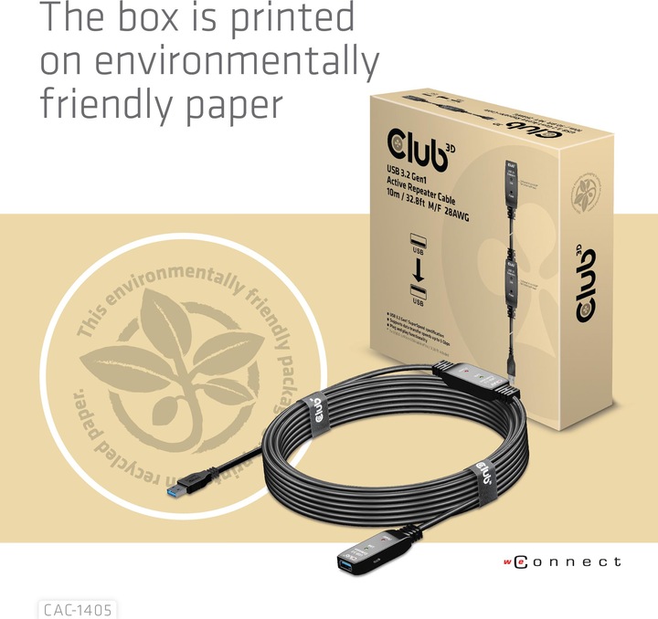 Actual product image Club 3D USB A – USB A (10 m, USB 3.2)