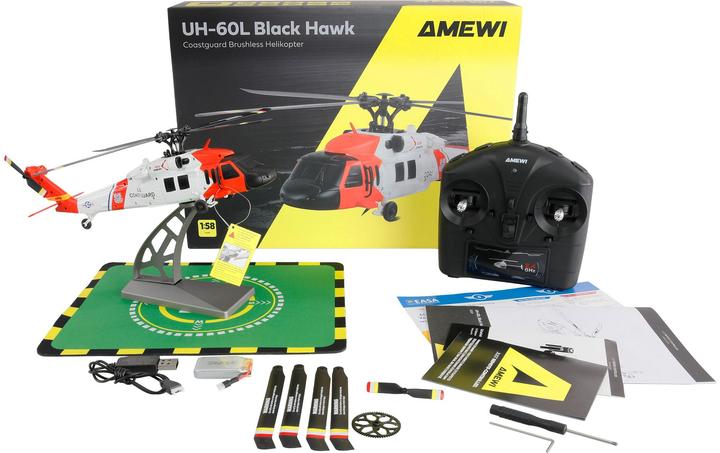 Immagine prodotto Amewi UH-60L Black Hawk Coastguard Brushless Helikopter 4-Kanal 6G RTF