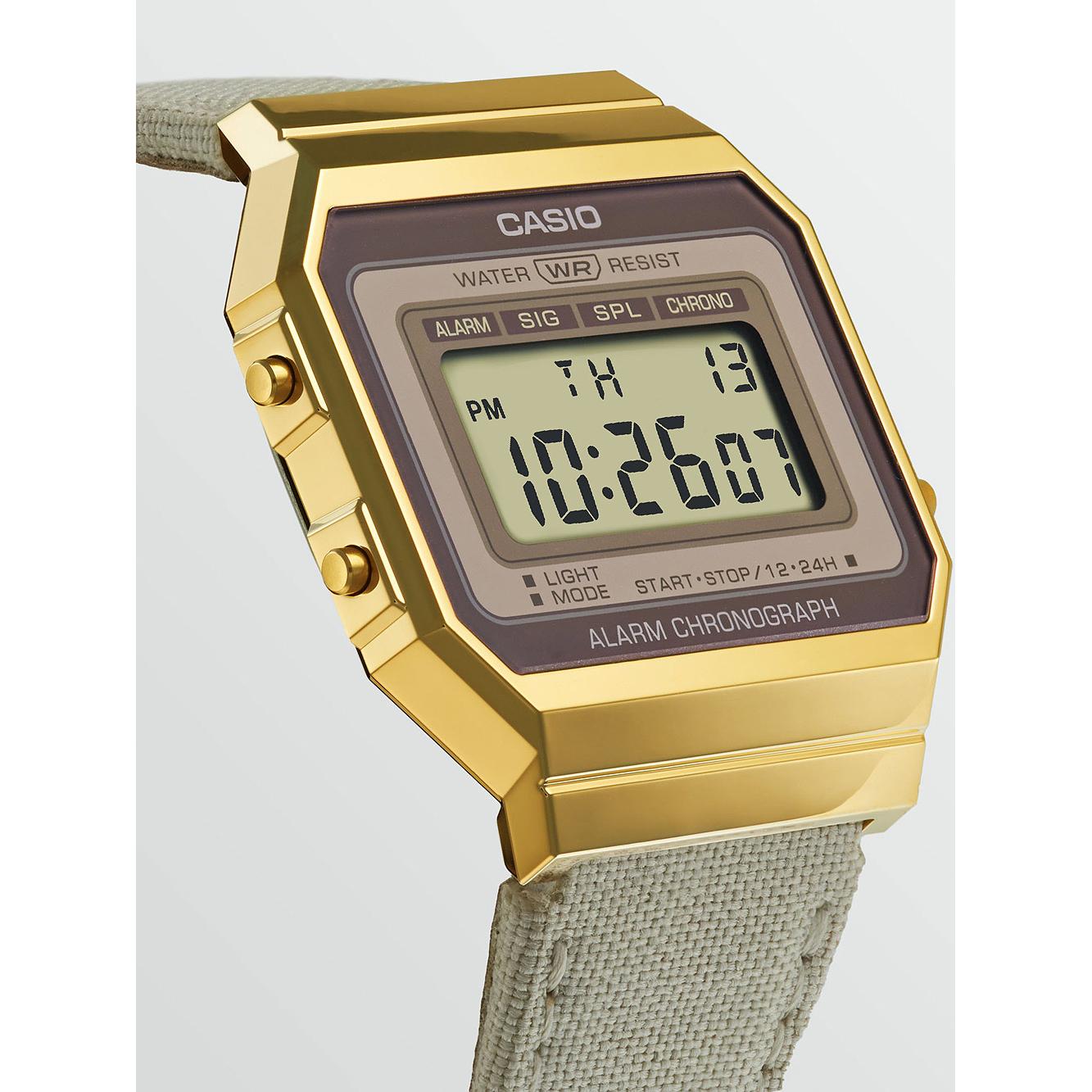 Thumbnail - Casio, Armbanduhr, Retro Vintage - A700WEGL-7AEF, Braun, (Uhr mit Schmuckstein, 35 mm)