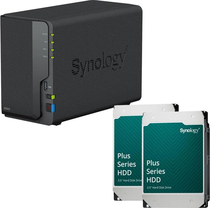Immagine prodotto Synology DiskStation DS223 server NAS a 2 alloggiamenti vuoto + 2x Plus 3.5"" SATA 6Gb/... (2 x 8 TB)