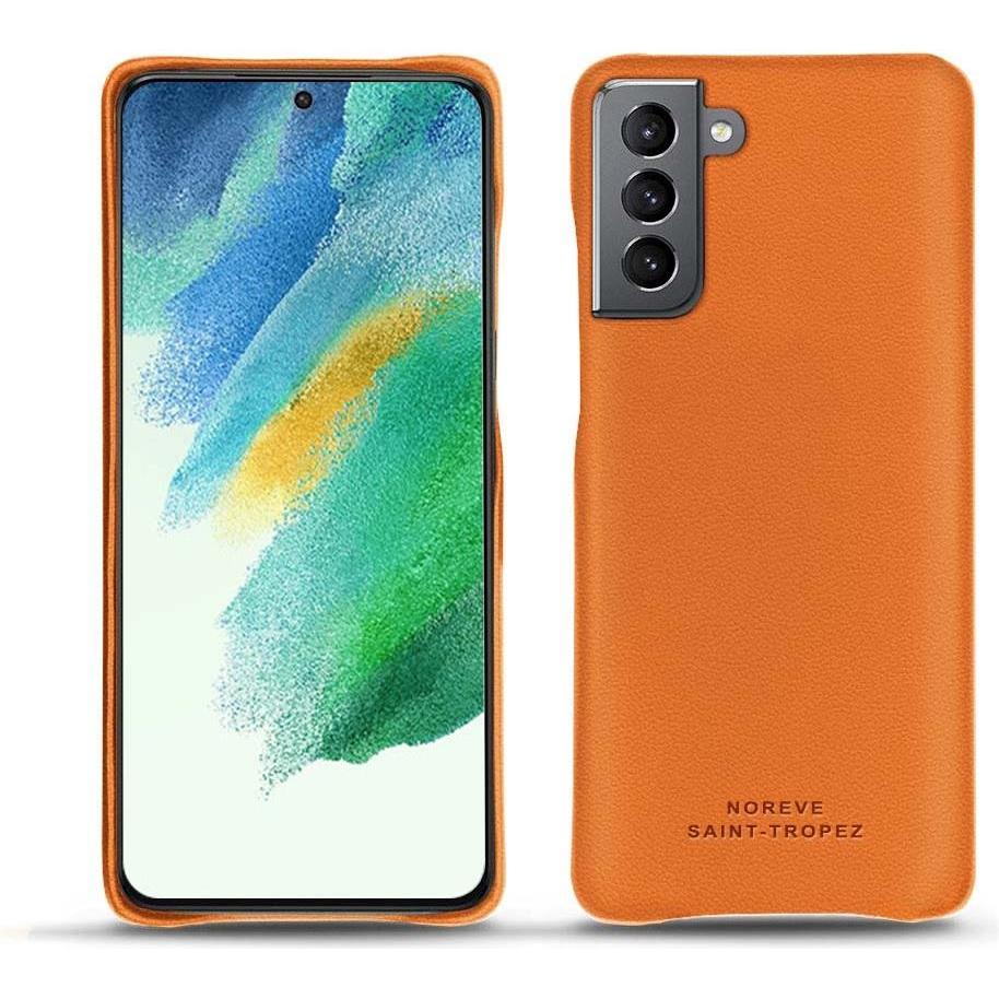 Noreve Lederschutzhülle Samsung Galaxy S21 FE (Samsung Galaxy S21 FE), Smartphone Hülle, Orange