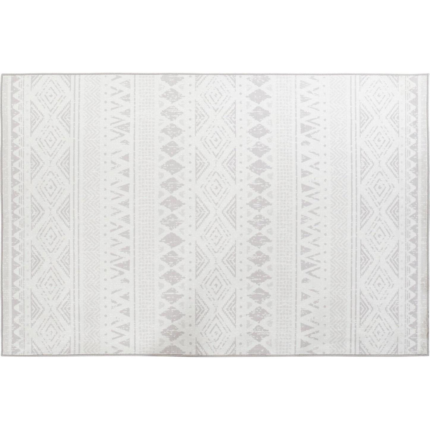 DKD Home Decor, Tappeto per bambini, Carpet Beige White Ikat (200 x 290 x 0,4 cm) (290 x 200 cm)