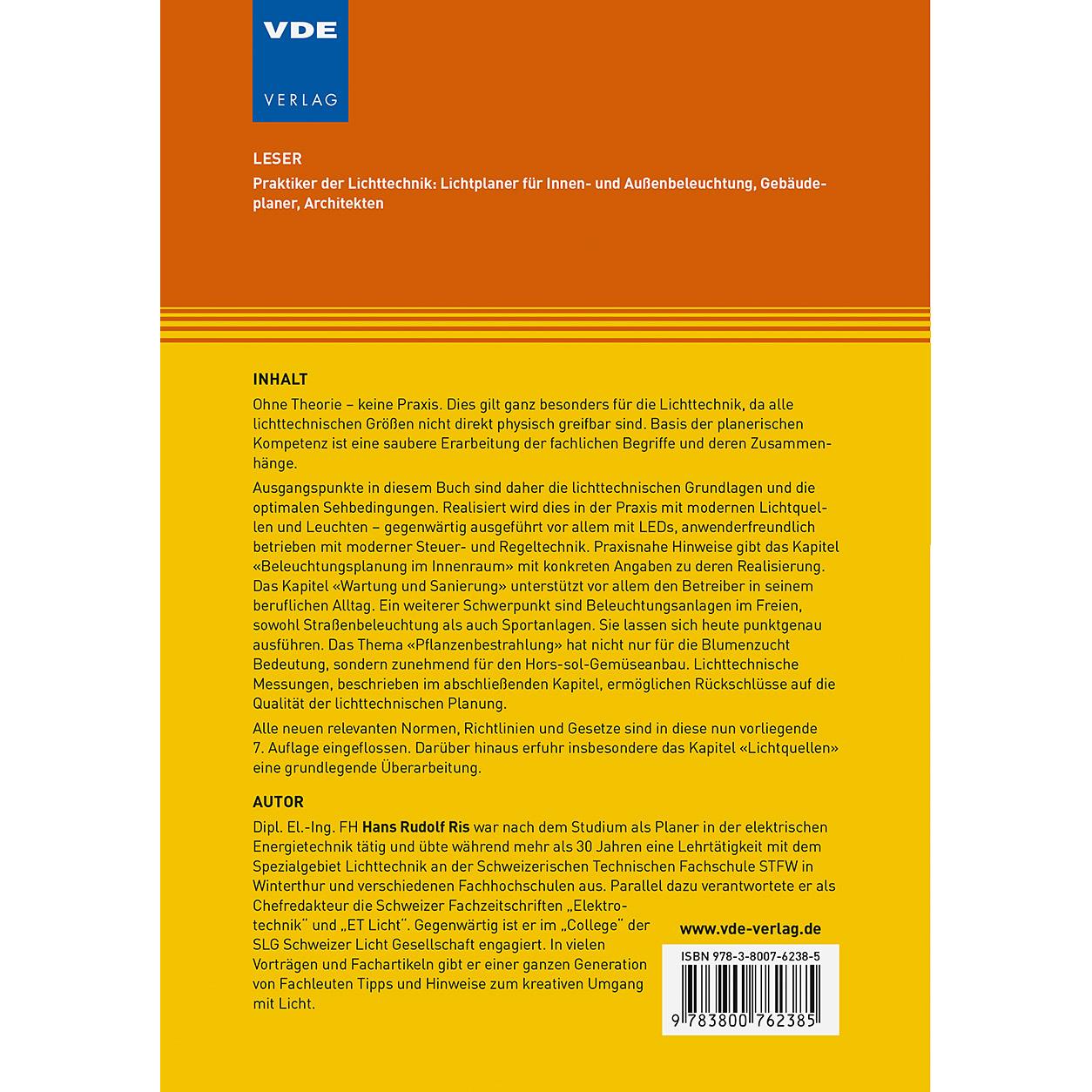 Thumbnail - Beleuchtungstechnik für Praktiker, Fachbücher von Hans Rudolf Ris