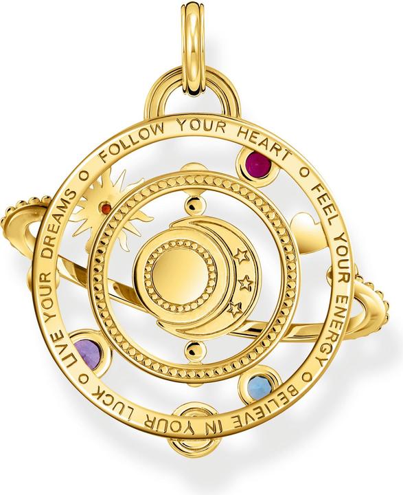Immagine prodotto Thomas Sabo Ciondolo con anello planetario e pietre colorate placcato oro (Smalto, Argento 925)