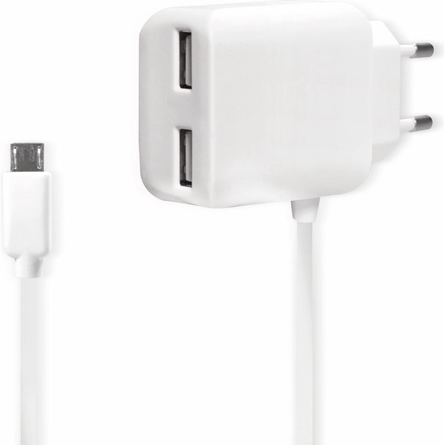LogiLink USB Steckdosenadapter (10.50 W), USB Ladegerät, Weiss