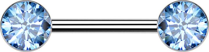Immagine prodotto Star Piercing Barbell Threadless argento con due semisfere argento cristallo acqua (senza ottone, Titanio G23)