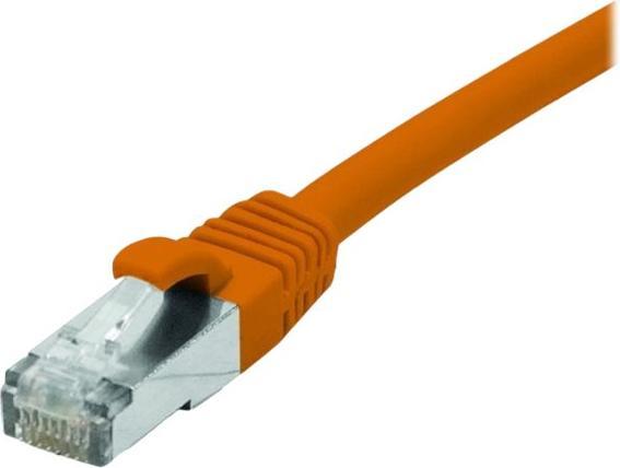 Actual product image Exertis Connect Patch cable S/FTP (PiIMF), Cat 6A (EIA/TIA), orange, 1.0 m Patch cable with particularly narrow bend (S/FTP, CAT6a, 1 m)