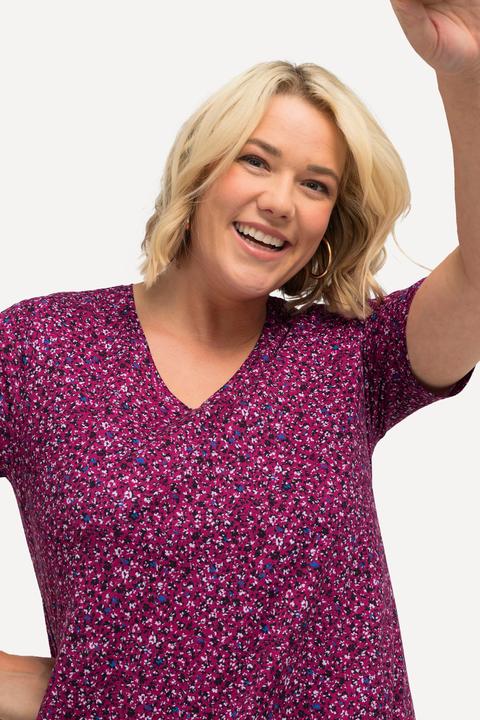 Actual product image Ulla Popken Tiny Floral Print Knit Tunic (42, 44)