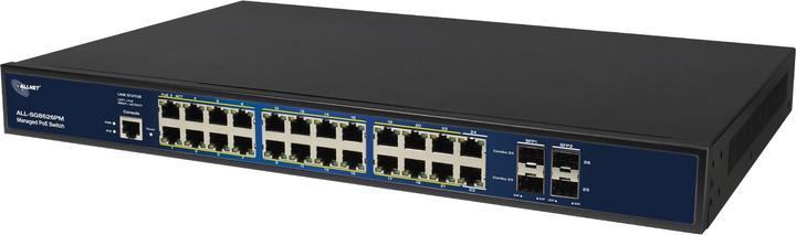 Allnet Switch volledig beheerde Layer2+ 26-poorts &bull 24x GbE &bull PoE-budget 370W &bull 22x PoE bij (26 ports)