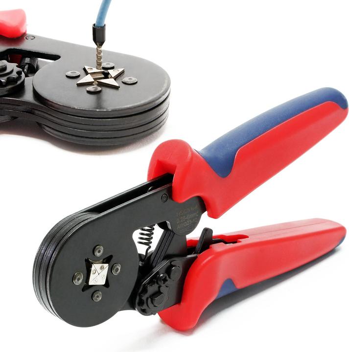 Produktbild Wiltec Crimpzange Aderendhülsen 0,25-6mm Aderendhülsenzange Zange Kabelschuhe (240 mm)