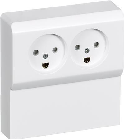 Actual product image LK OPUS® 66 panelelstikkontakt dobbelt 2-pol med jord hvid