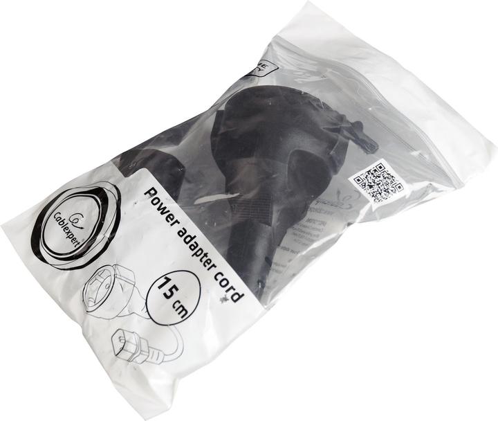 Actual product image Gembird power adapter cord C14 male -> schuko female (0.15 m, CEE 7/4)
