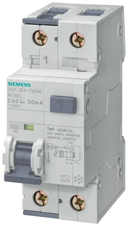 Produktbild Siemens RCBO type A 30mA, 10kA, 1+N-pole B 16A