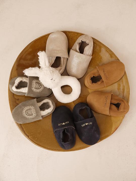 Produktbild Vertbaudet Baby Leder-Krabbelschuhe / Hausschuhe BÄR oder LÖWE Geschenkbox (54)