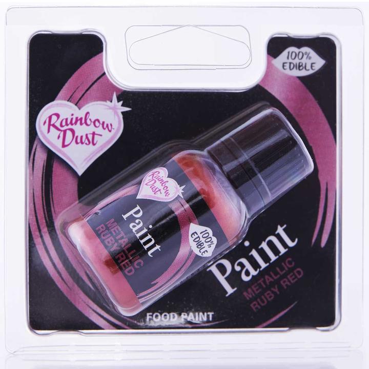 Image du produit Rainbow Dust RD Peinture alimentaire métallique rouge 25ml