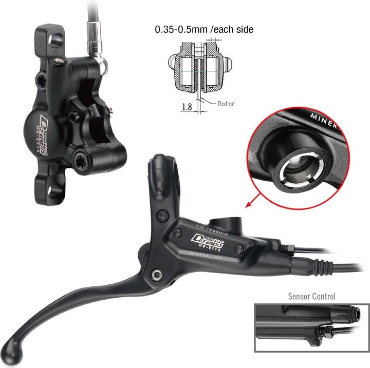 Tektro Hydraulic Disc Brake Set with Sensor (Brake kit, 2)