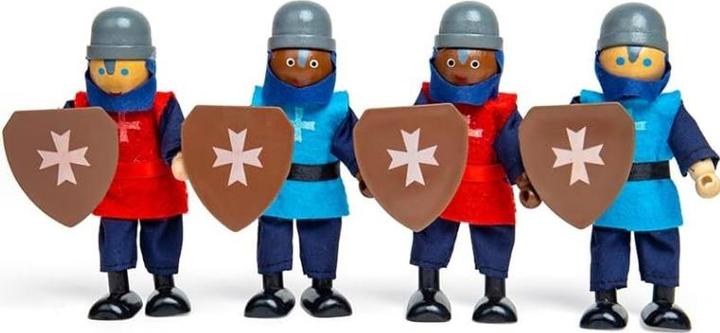 Bigjigs Medieval knights made of wood, 4 pieces.